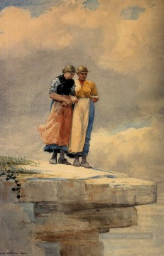  marin tableaux - Regard sur la falaise réalisme marine peintre Winslow Homer